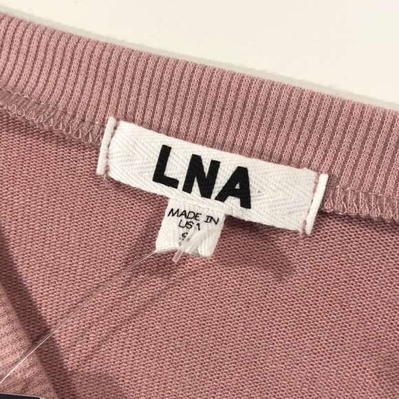 LNA Fallon Crystal Rose Cutout V-Neck Sweater - Picture 9 of 10